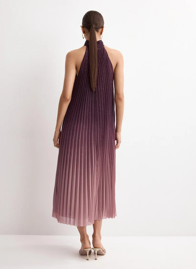 مانجو Pleated halter neck dress